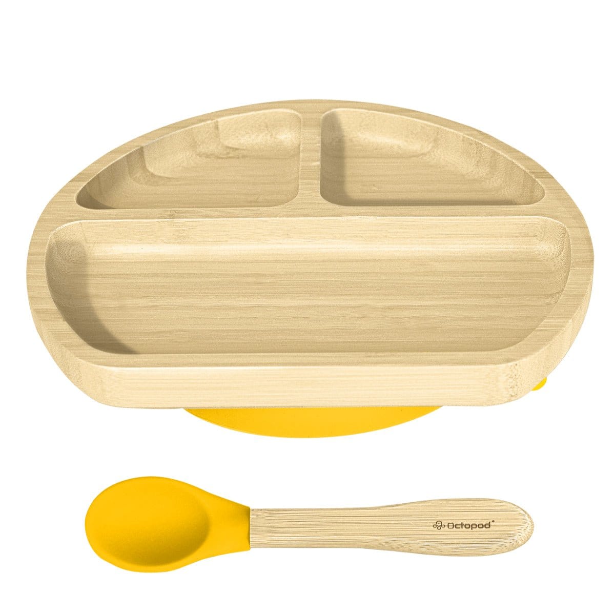 Kids Plates - Bamboo Suction Plate (Triangle) - Octopod