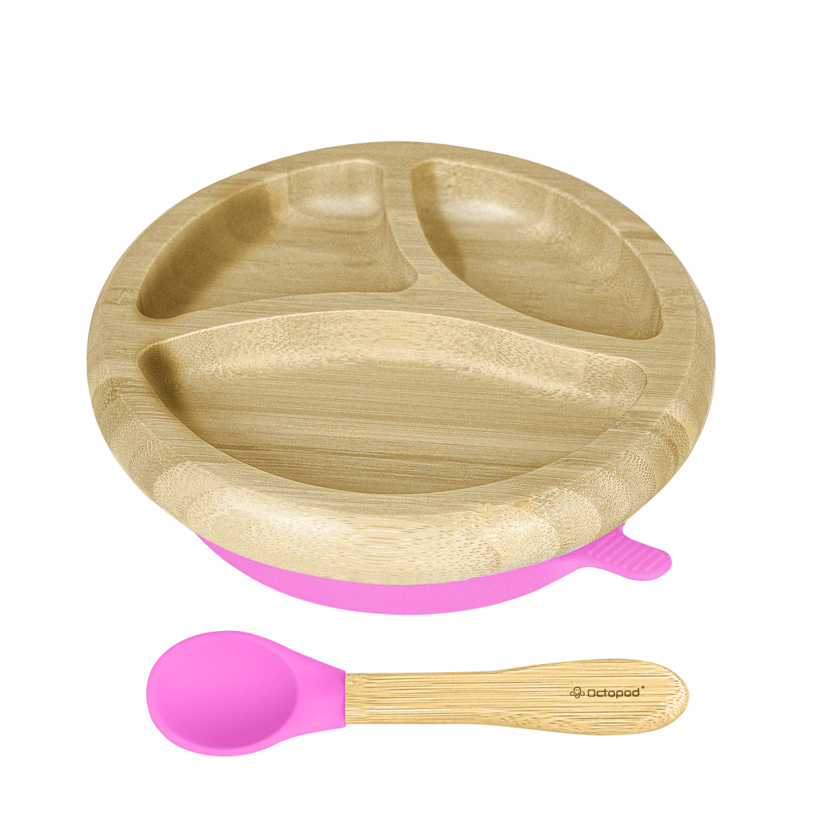 Suction Plates for Babies - Octopod Bamboo Round Plate