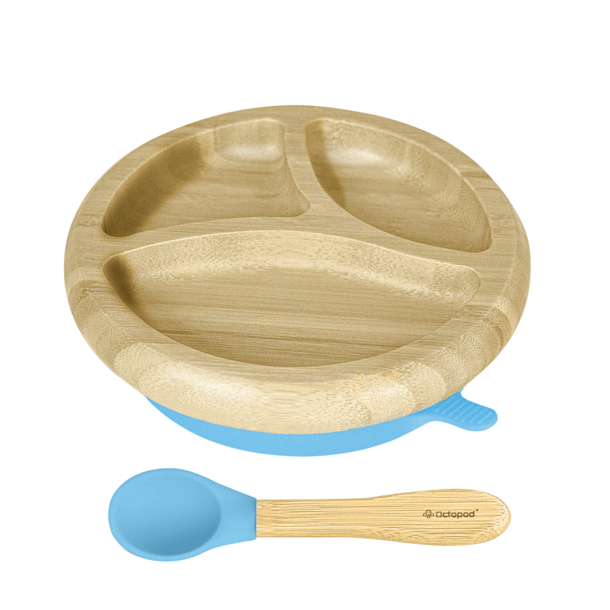 Suction Plates for Babies - Octopod Bamboo Round Plate