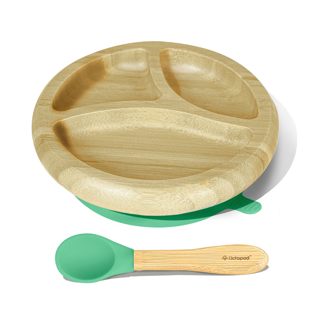 Suction Plates for Babies - Octopod Bamboo Round Plate