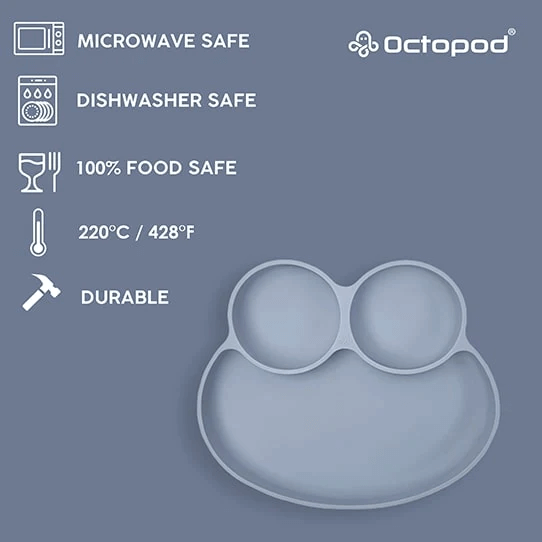 Baby Plates with Suction - Octopod Frog Silicone Dish